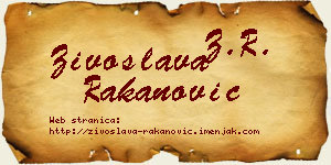 Živoslava Rakanović vizit kartica